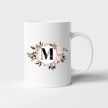 Mugg med namn och rosa blommor