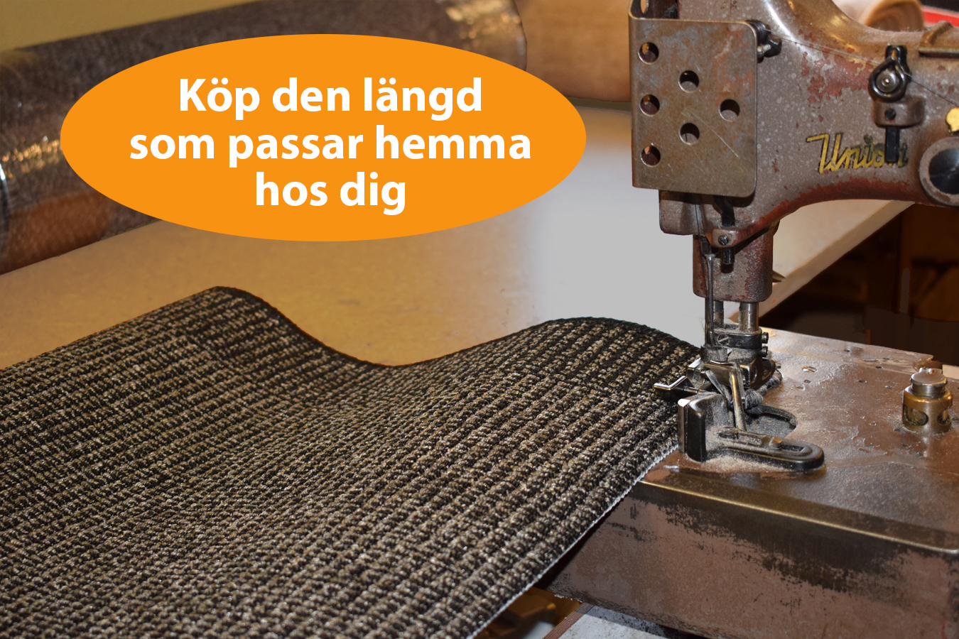 Mattor på metervara Kantning utan kostnad 