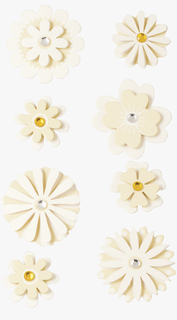 3D stickers, Vita blommor