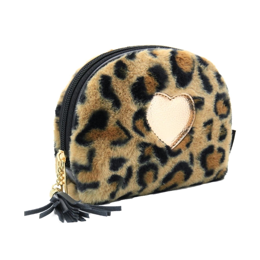 Liten Sminkväska Brun Leopard