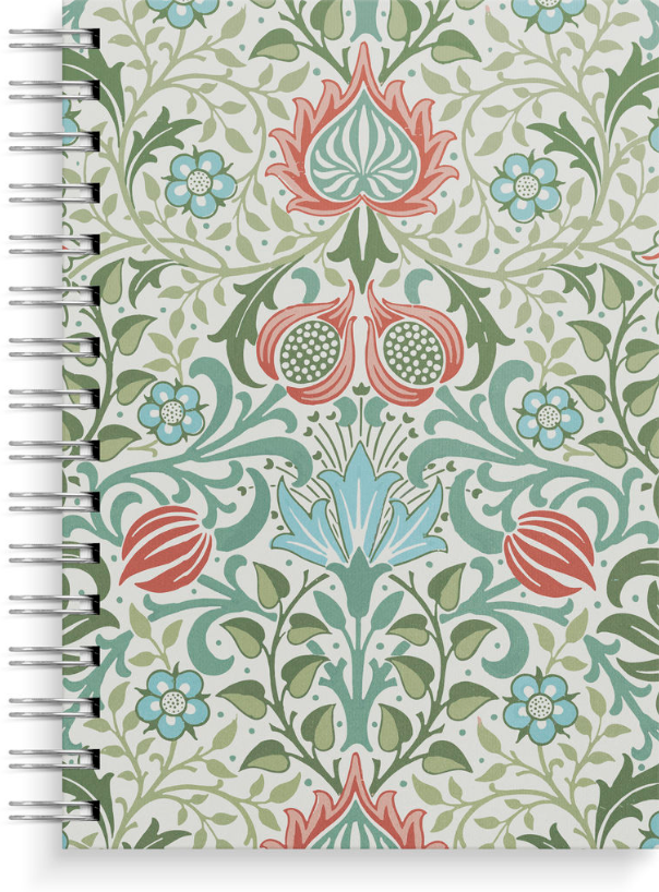 Skrivbok A5 Blå/Grön Blommor