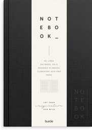 Skrivbok Svart Linjerad