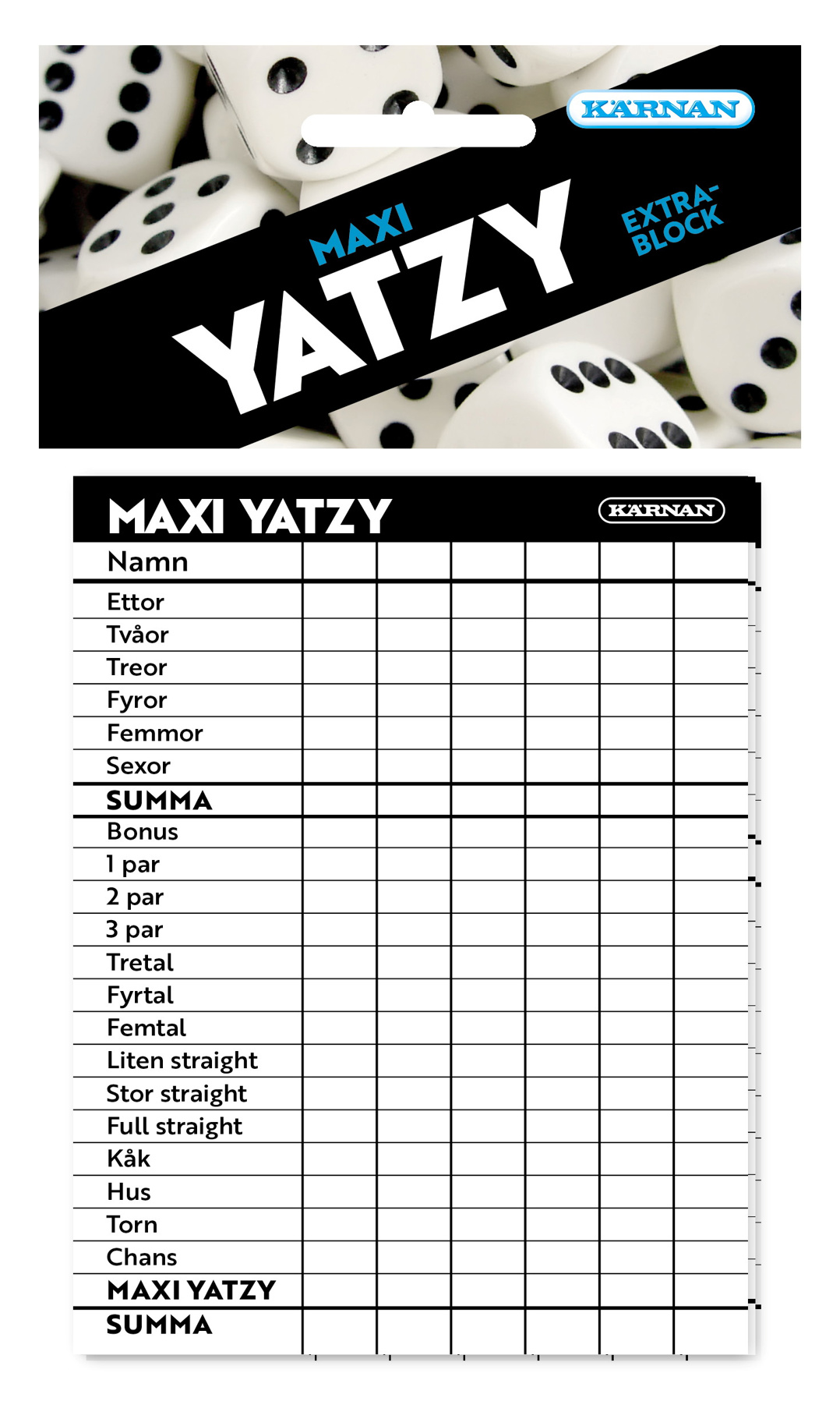 Extra Block Maxi Yatzy