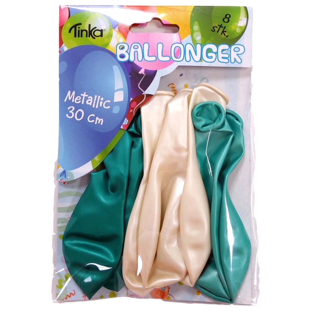 Ballonger Grön/Vit Metallic