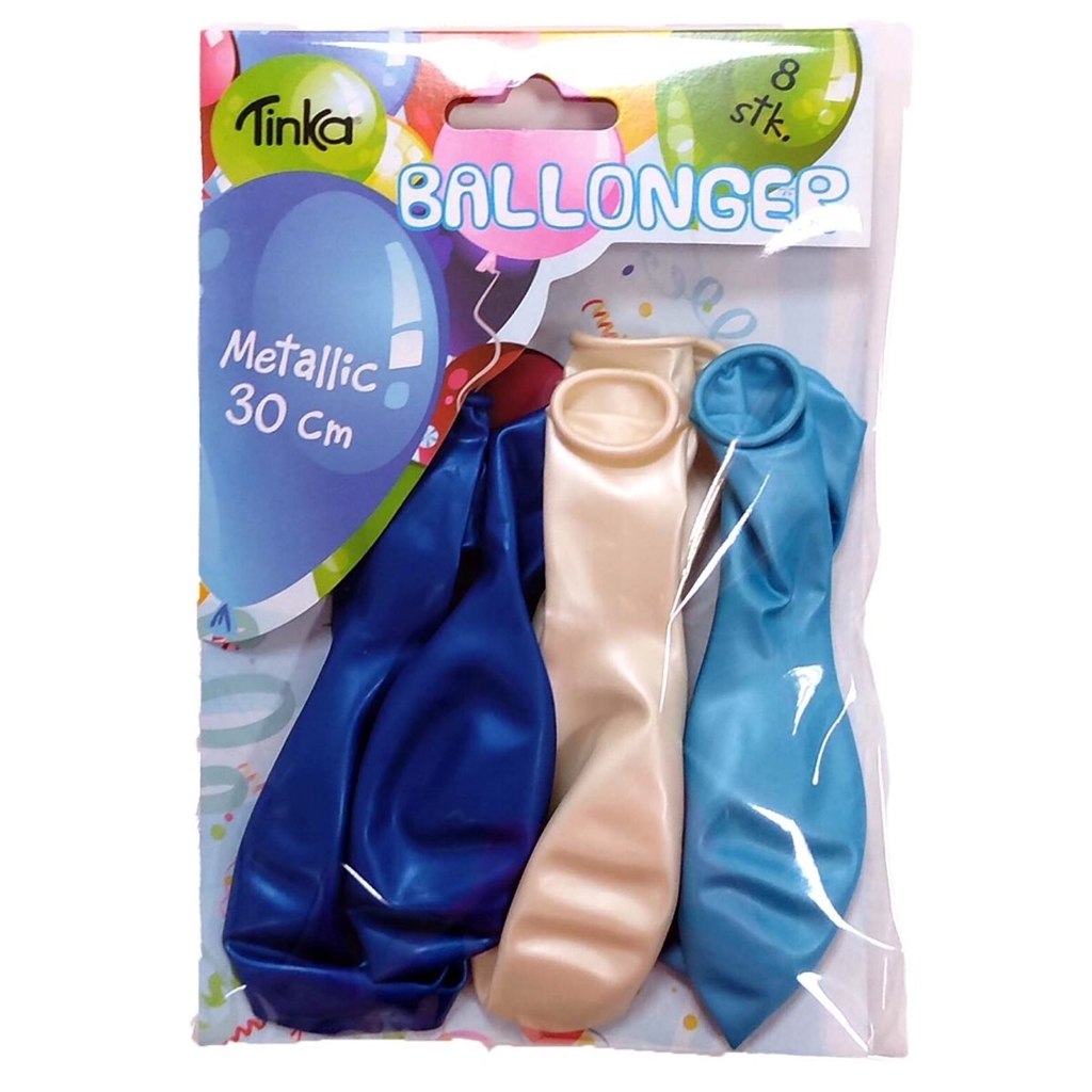 Ballonger Metallic Blå/Vit