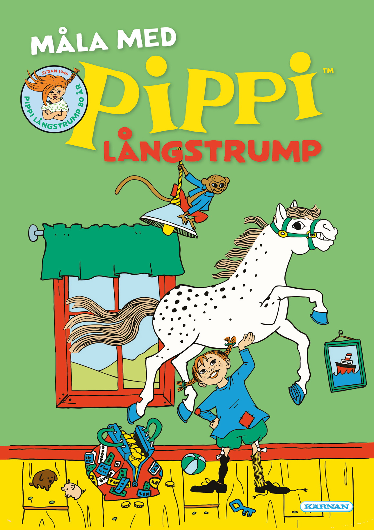 Målarbok Pippi Långstrump