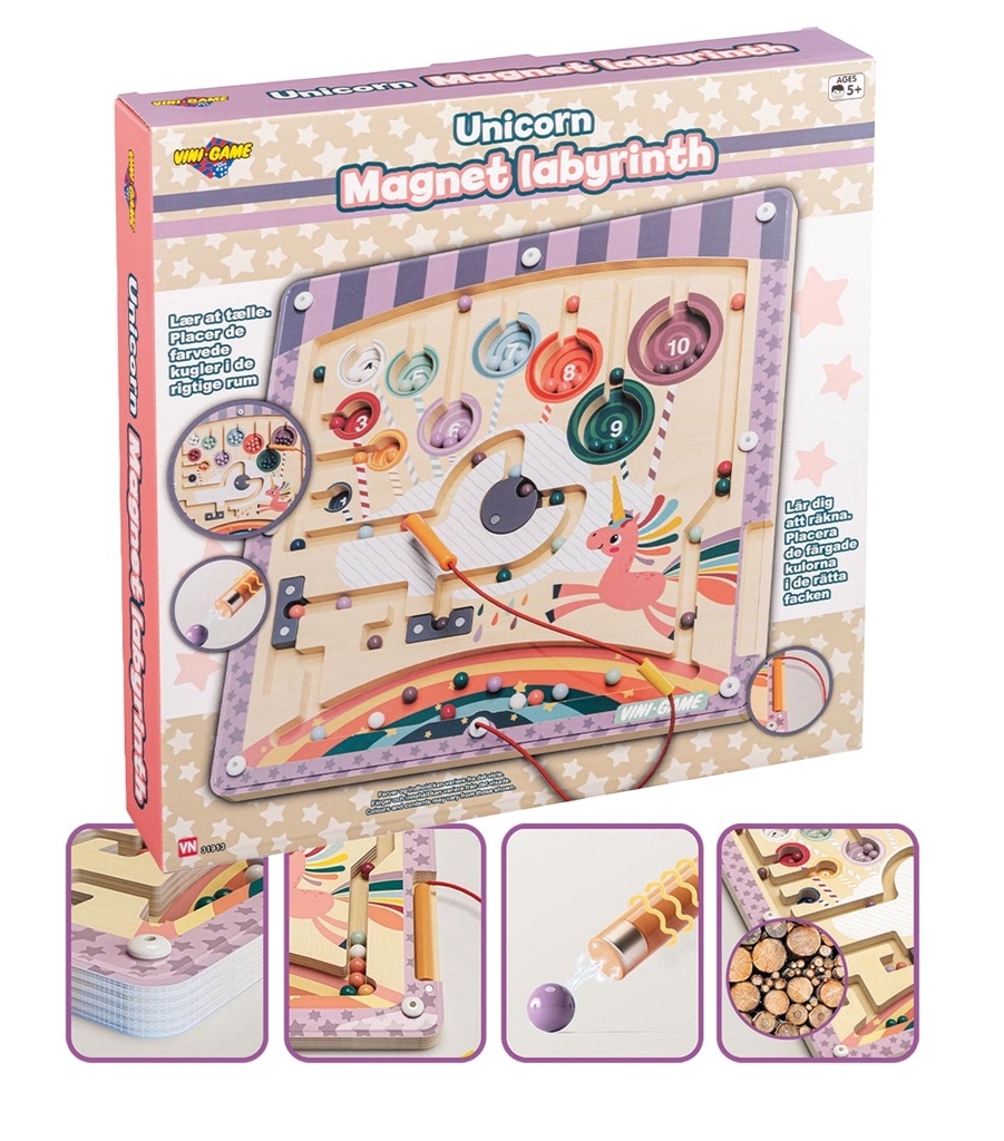 Enhörning Trä Magnet Spel