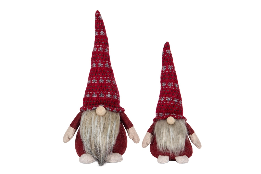 Tomte Stående Mörkröd Liten