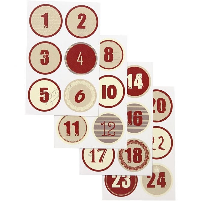 Kalenderstickers 1-24