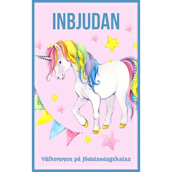 Inbjudningskort m kuvert. Enhörning