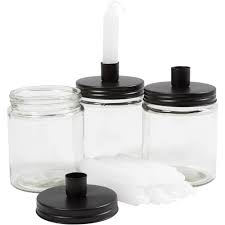Glas med Ljushållare och Ljus