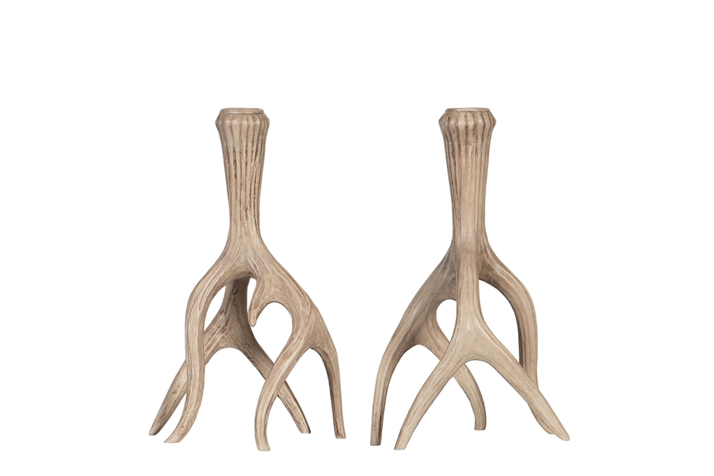 Ljusstake Renhorn Natur Poly