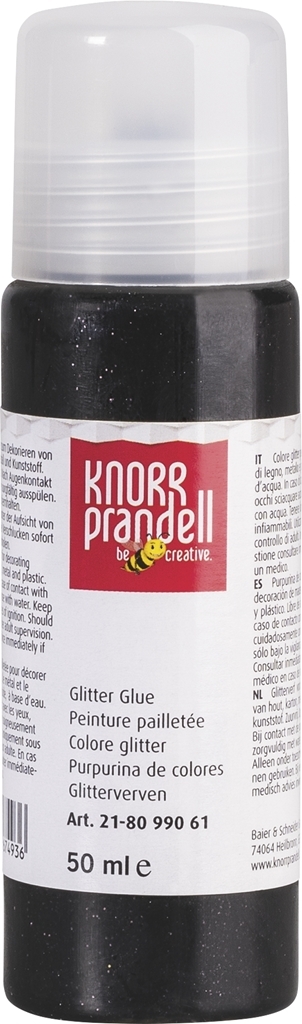 Glitterlim 50ml Svart