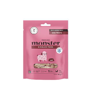 Monster Frystorkat Hundgodis Gris 45g