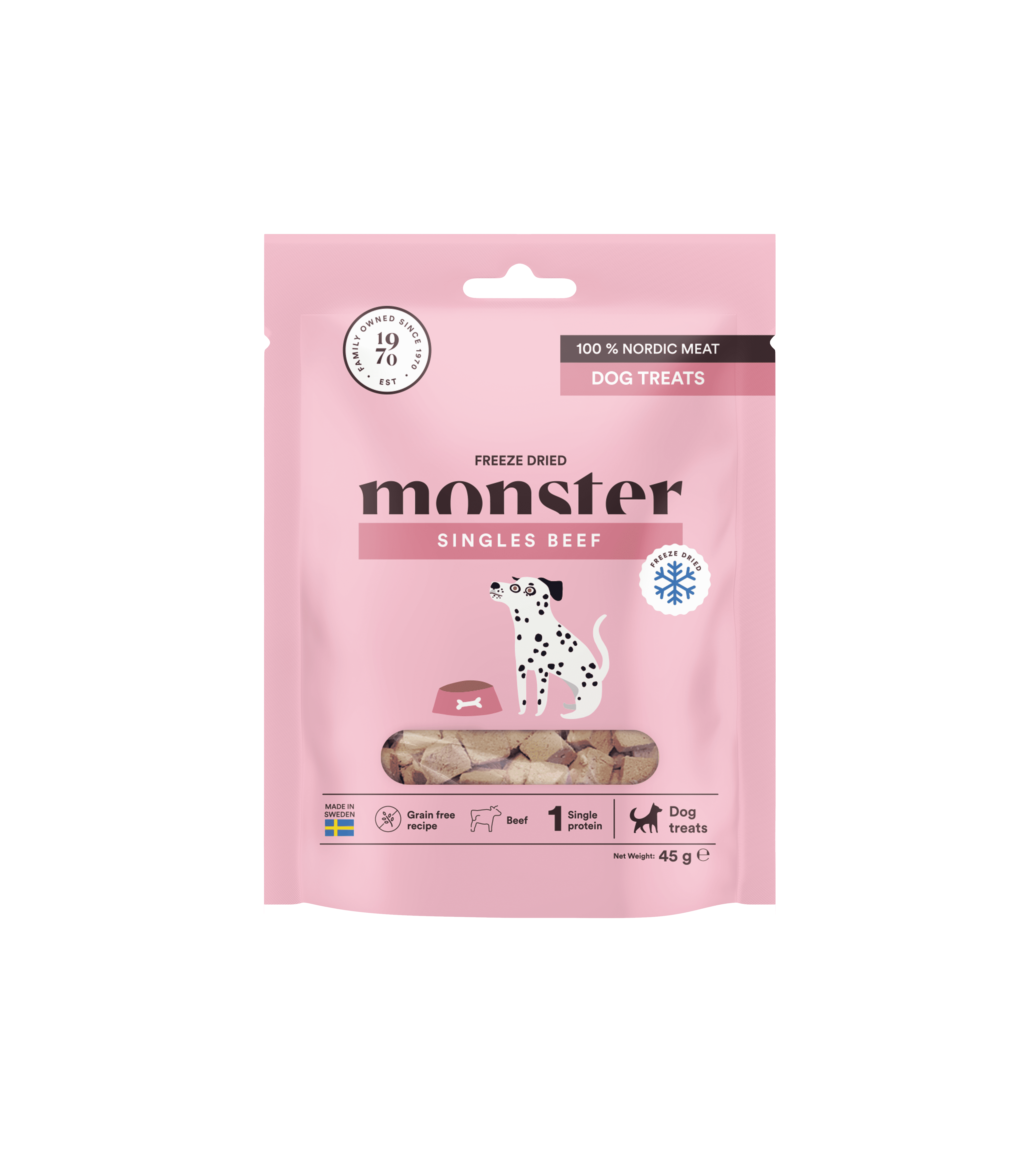  Monster Frystorkat Hundgodis Biff 45g
