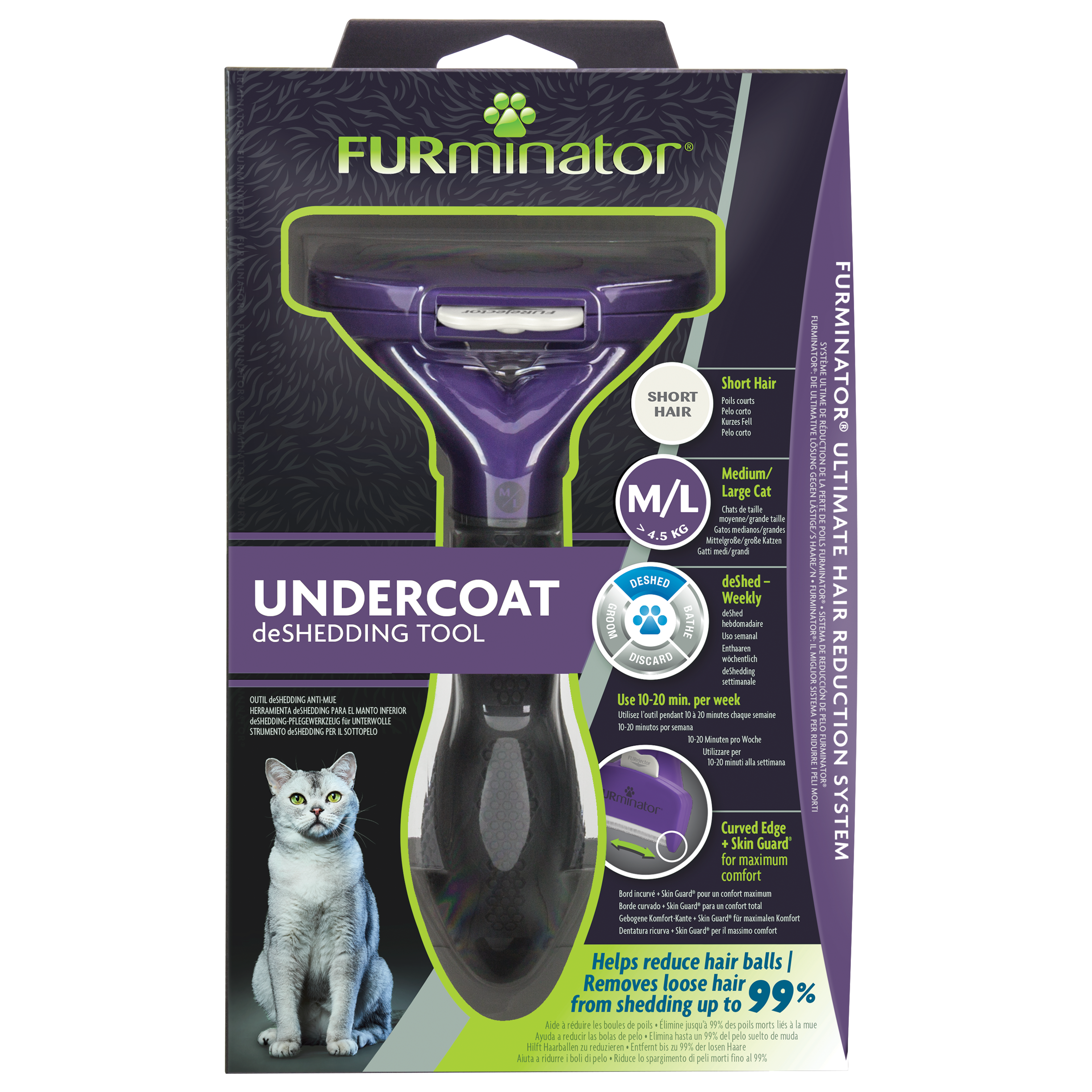 FURminator Cat Short Hair, flera storlekar - 4