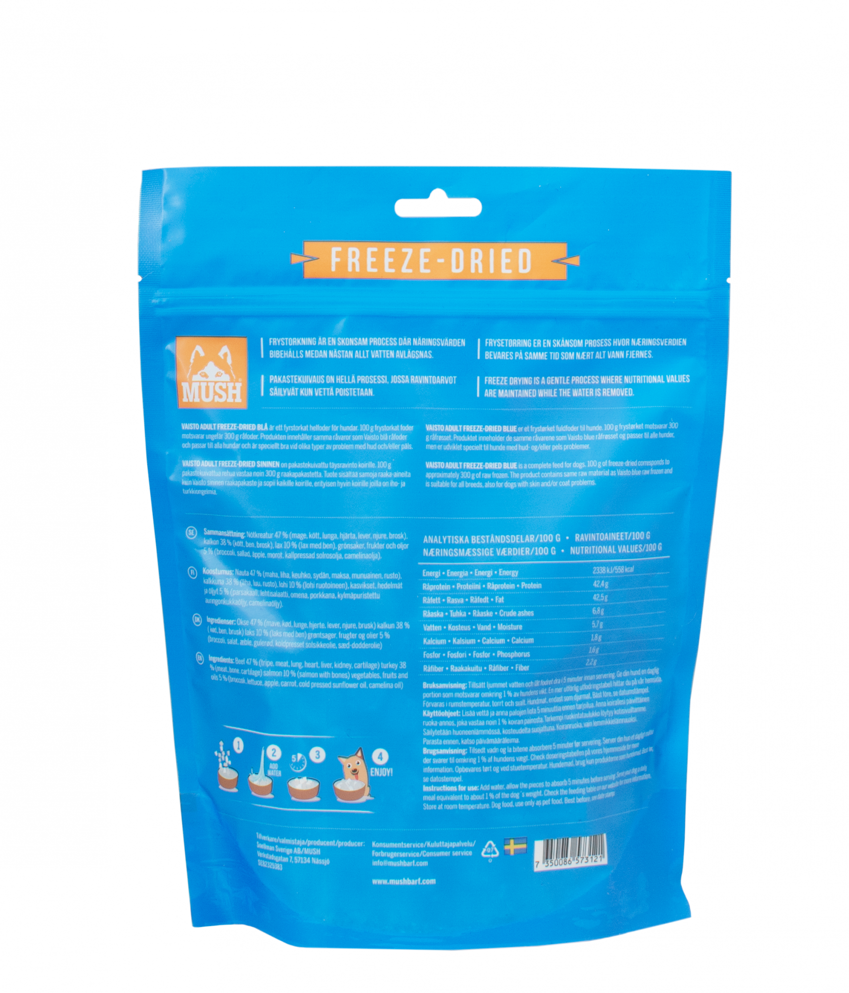 MUSH Blå Freeze-Dried 250g - 2