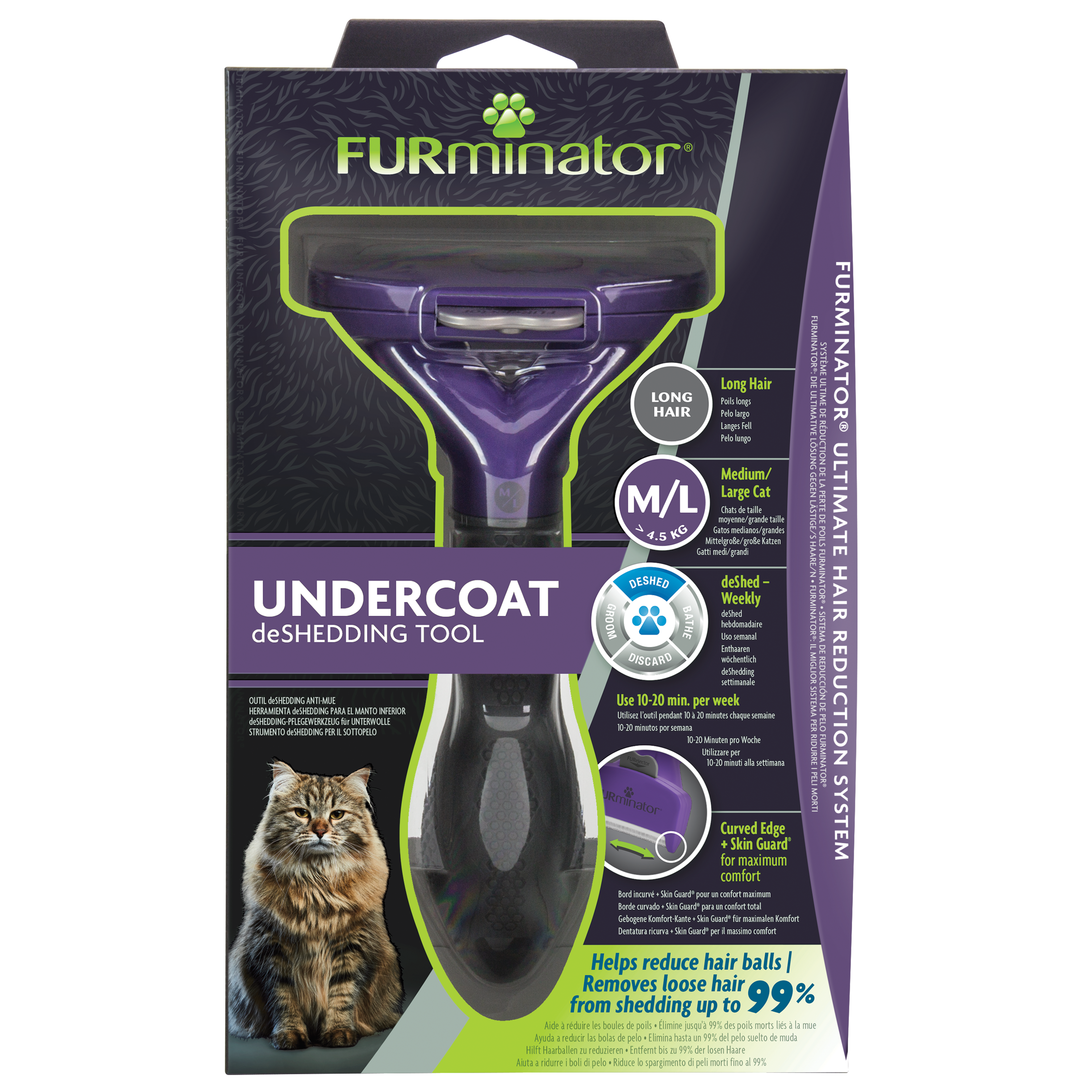 FURminator Cat Long Hair, flera storlekar - 4