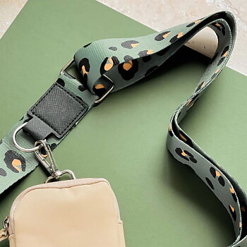 Cocopup London Axelband  Khaki Leopard