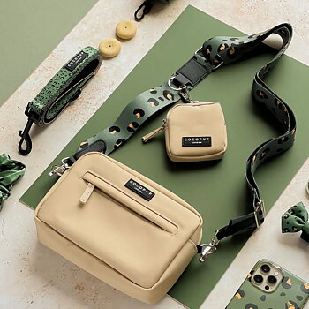 Cocopup London Axelband  Khaki Leopard
