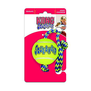 Kong SqueakAir Ball med Rep Gul M