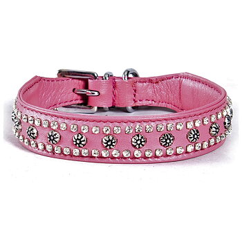 Läderhalsband Smulan, Rosa