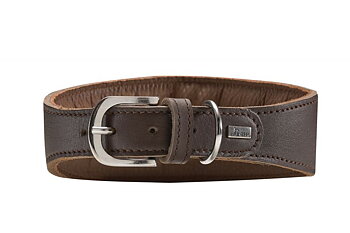 Hunter Läderhalsband  Soft Vinthund, Brun