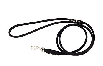 Collar Läderkoppel Rundsytt Soft, Svart