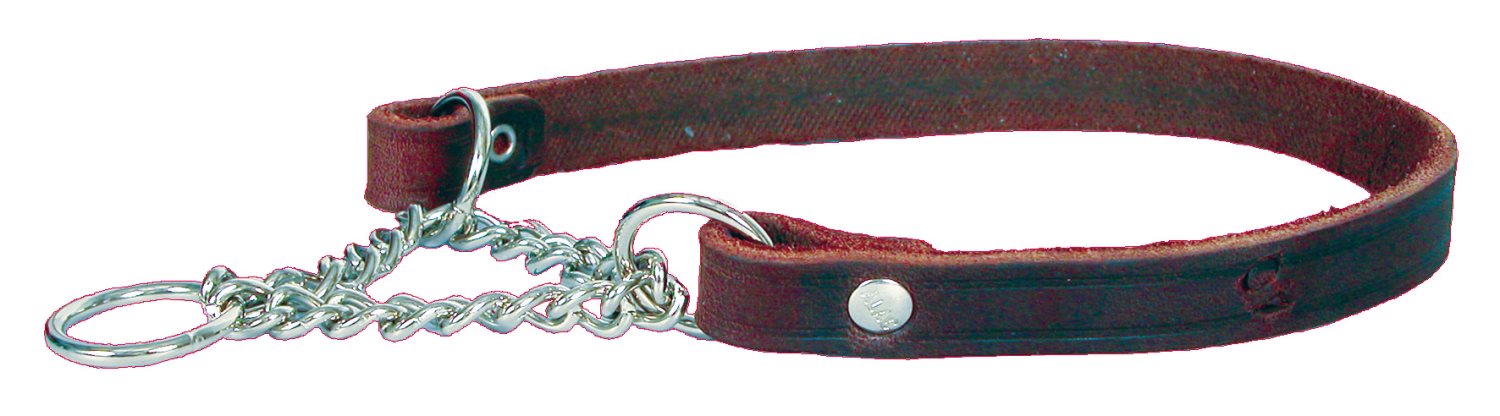 Alac Läderhalsband Halvstryp, Brunt