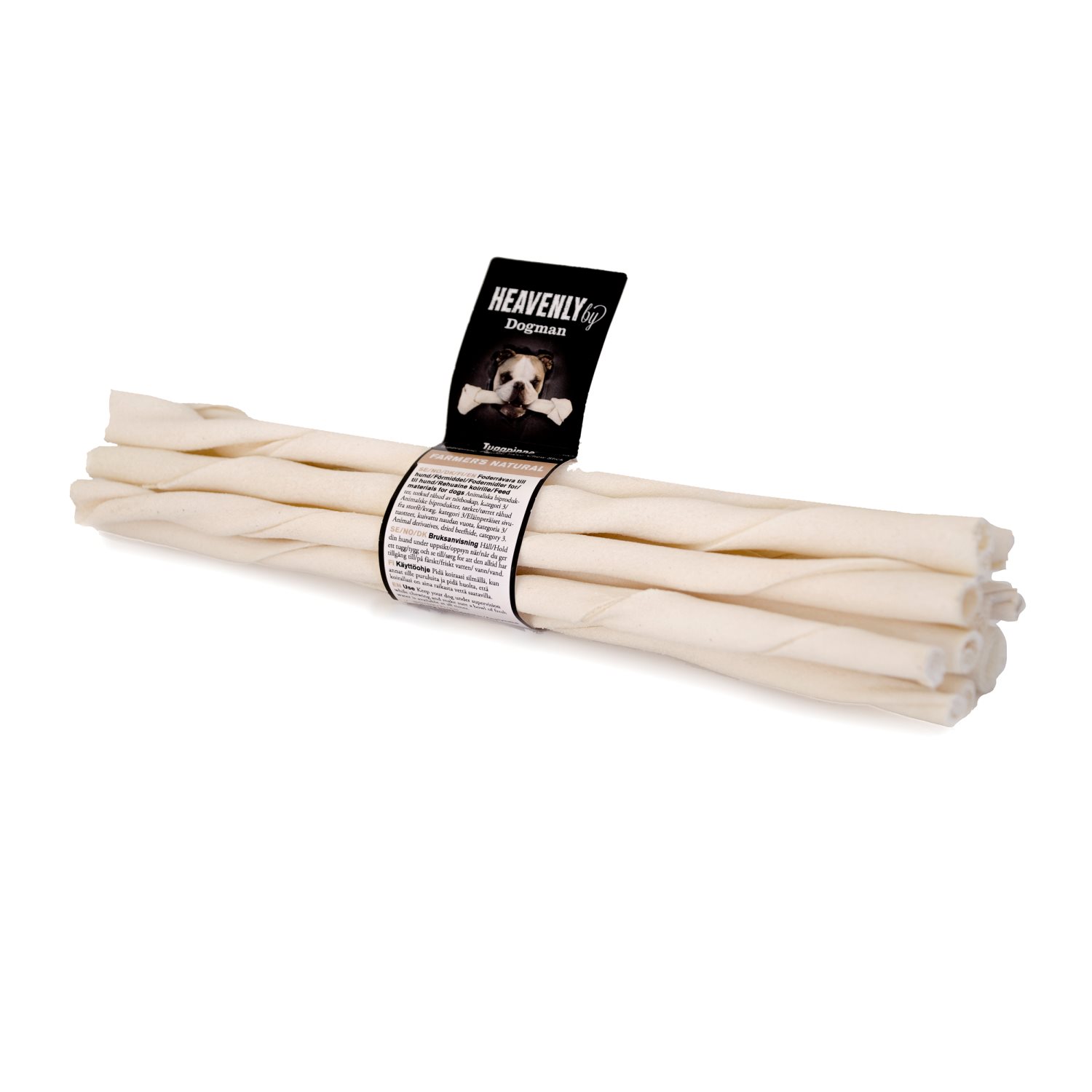 Dogman Heavenly Tuggpinnar Naturell 25cm, 10-pack