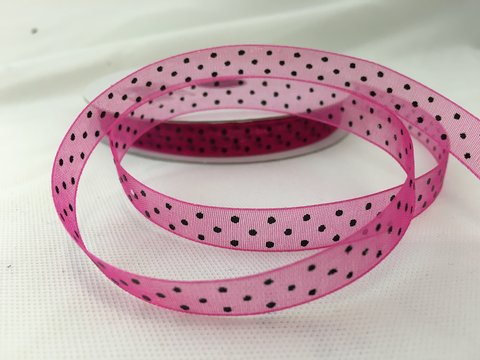 Band Prickigt Organzaband Cerise 22M