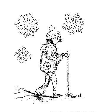 AT017 Kvinna på skidor