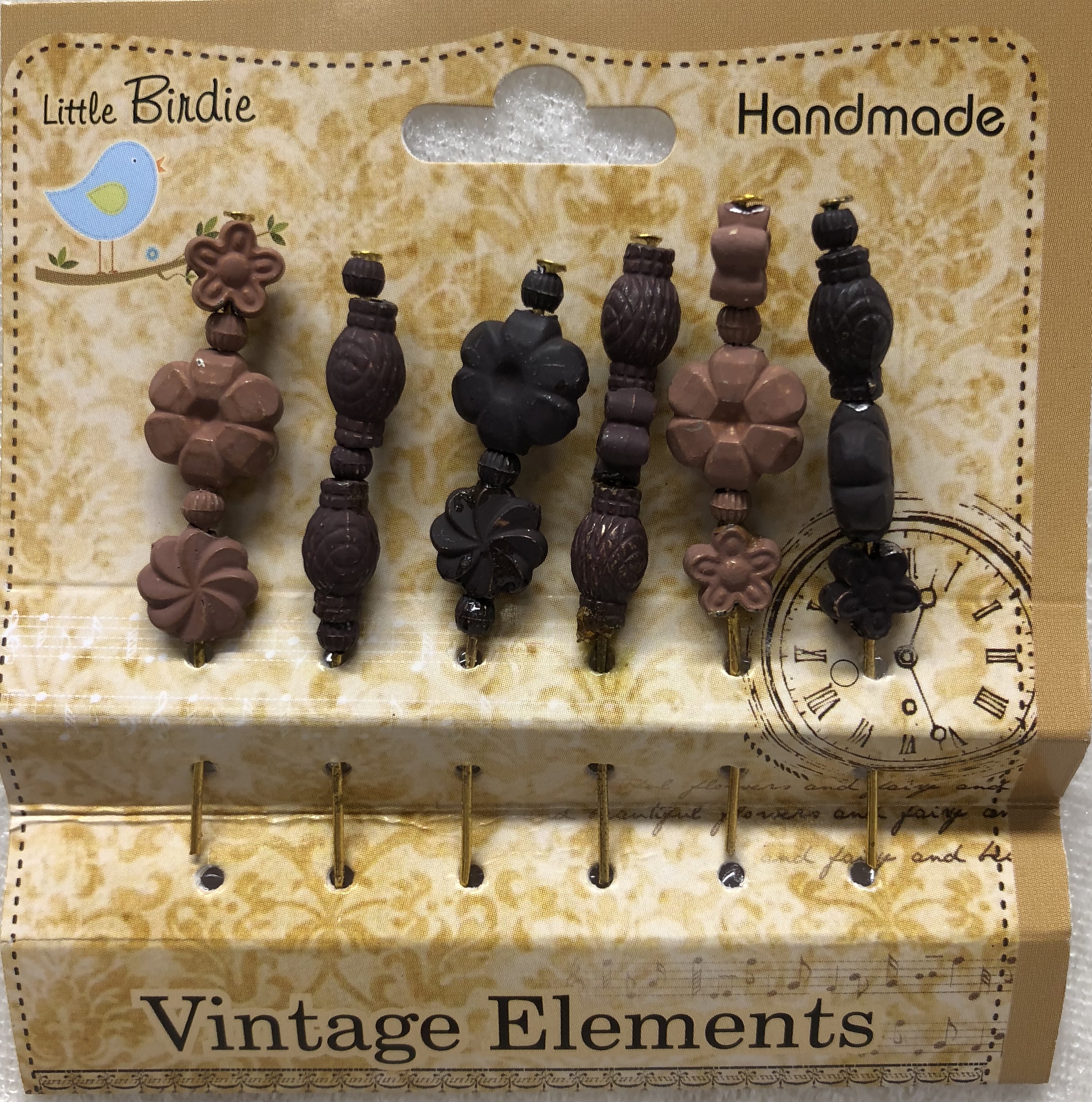 Metal Finish  Decorative Pins -Brun
