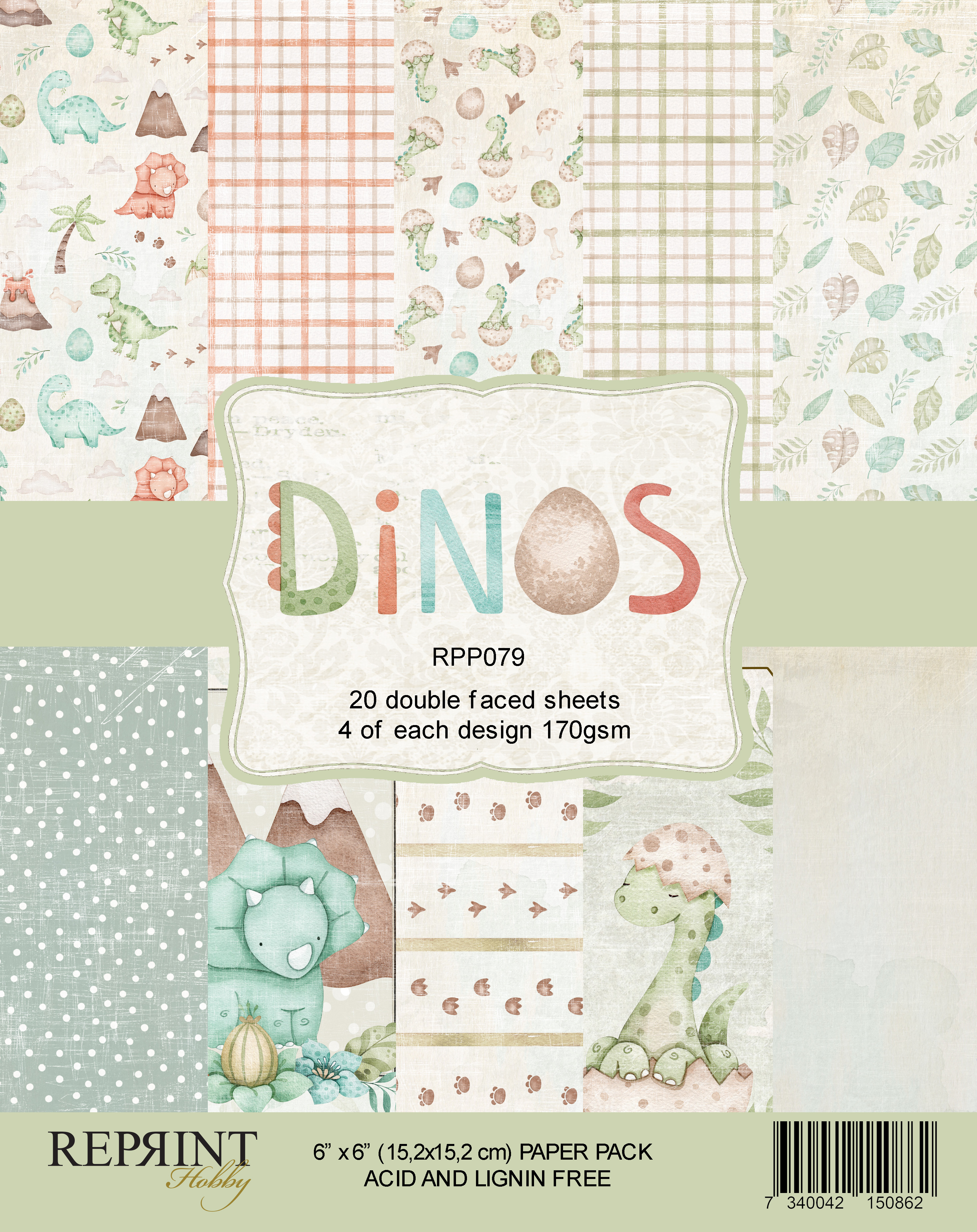 Paperpack Dinos 6x6