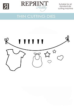 Dies - Reprint - Baby clothline -103x44  mm