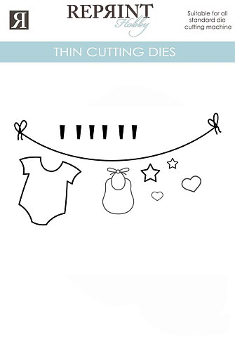 Dies - Reprint - Baby clothline -103x44  mm