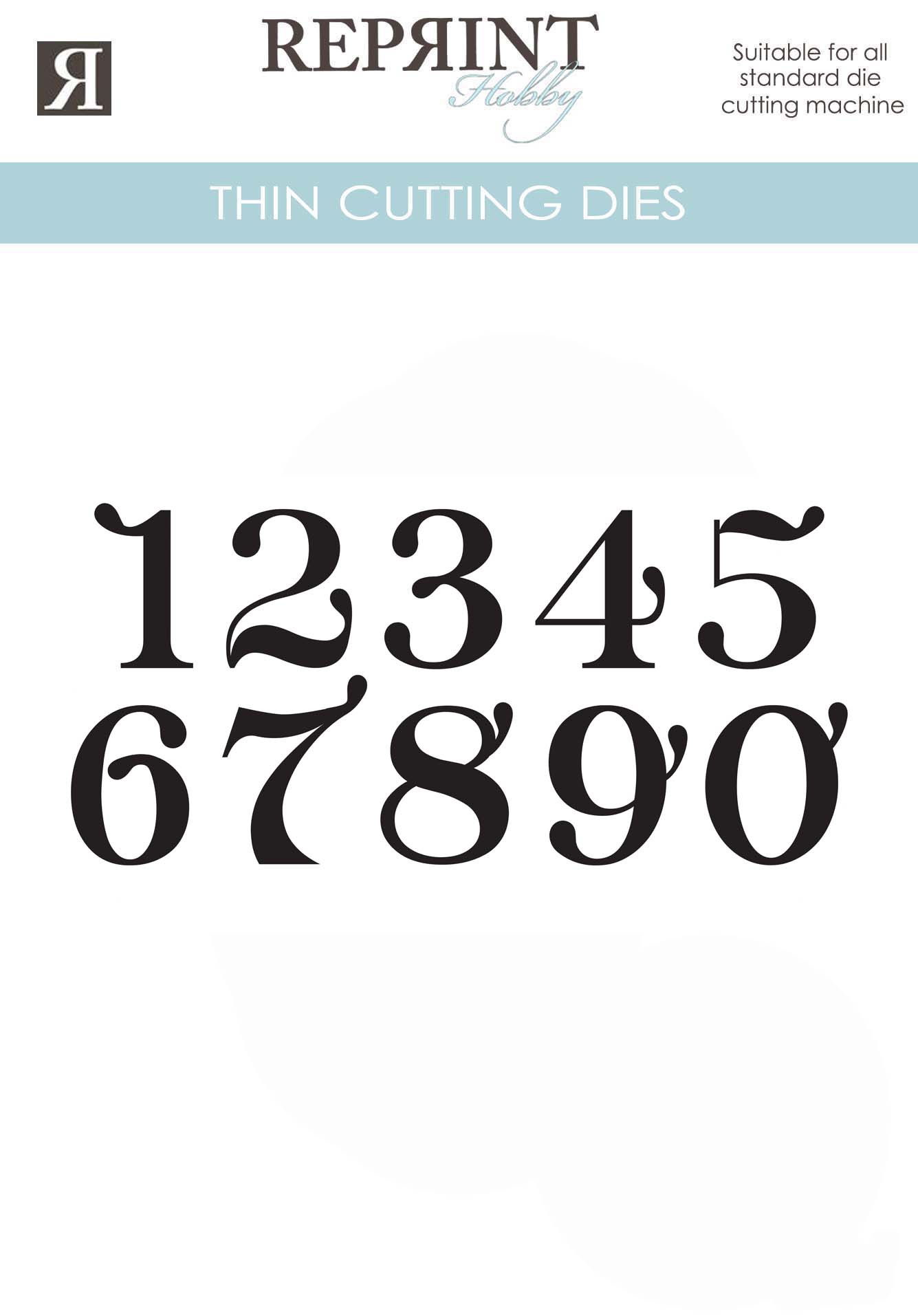 Dies - Reprint - Siffror -  105x55 mm
