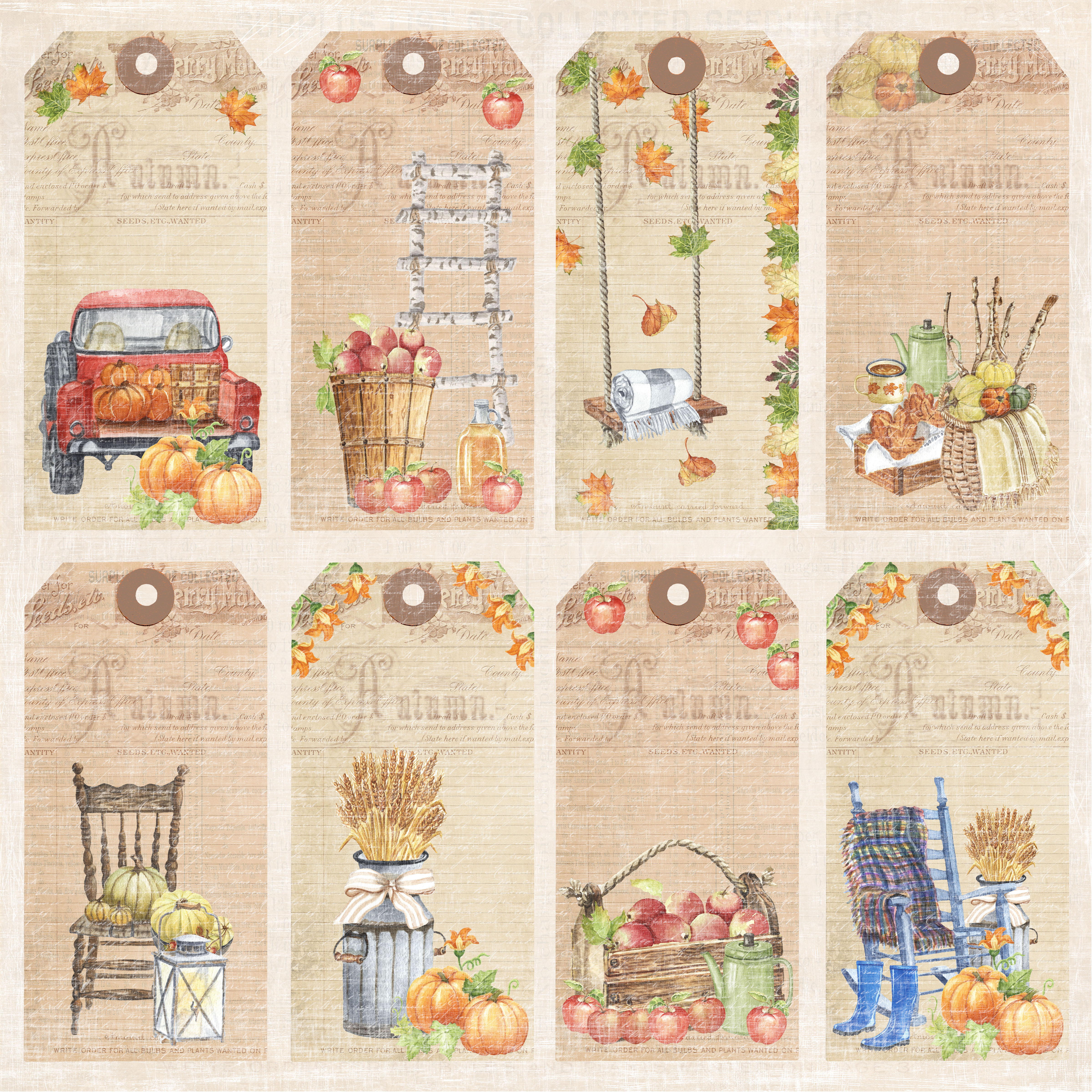 Papper Reprint - Harvest Time - Tags