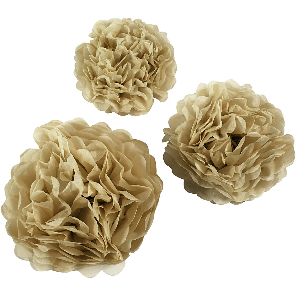 Papperspompomer Gold   3st