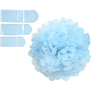 Papperspompomer Blue   3st