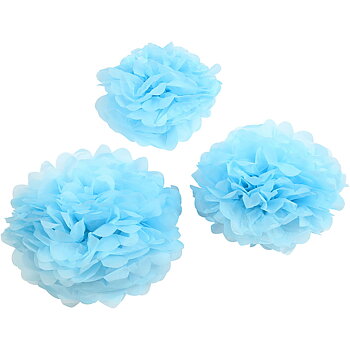 Papperspompomer Blue   3st