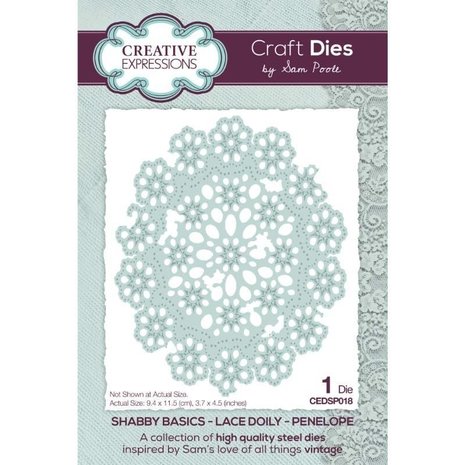 Sam Poole Craft Die Shabby Basics Lace Doily Penelope