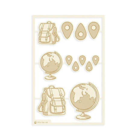 Travel Journal Light Chipboard Embellishments 02 (12pcs) - 2