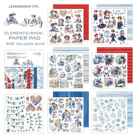 Sea Story Elements & Basic 8x8 Inch Paper Pad - 2