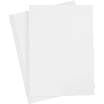 Cardstock A4 Snövit 190gsm 10 ark släta