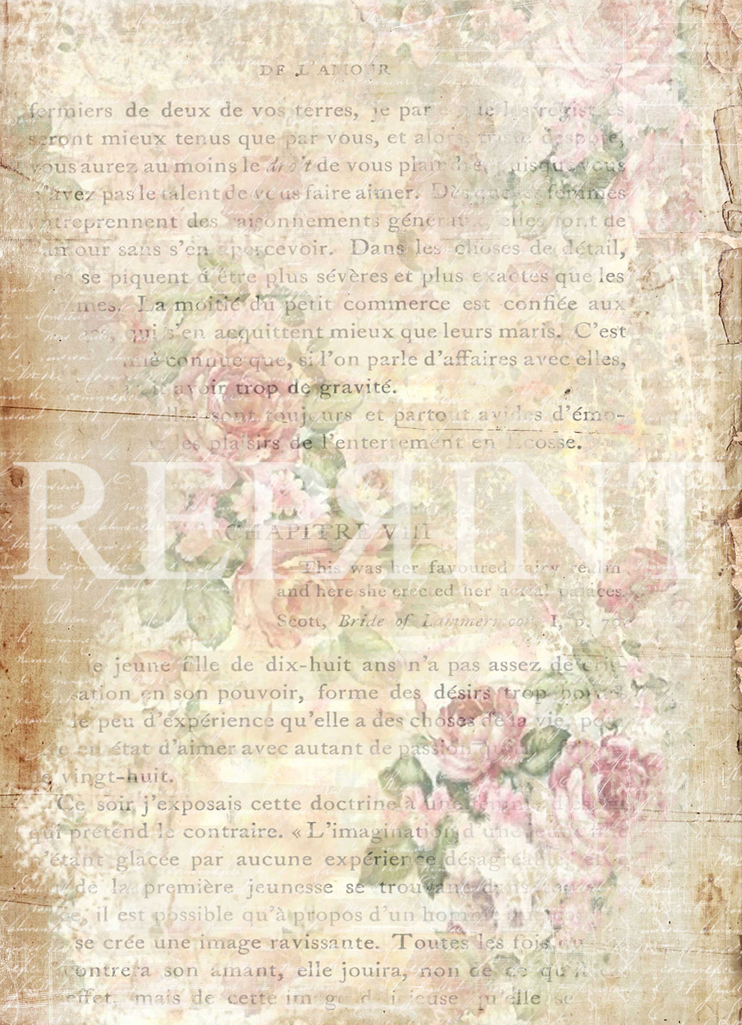 French Flowers - Small Roses A4 5ark - 2