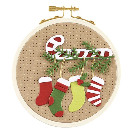 Faux Embroidered Stockings Etched Dies  - 2