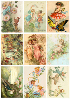 Vintage klippark A4 Fairies