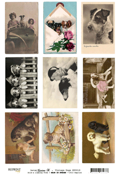 Vintage klippark A4 Dogs