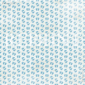 Scrapbookingpapper - Sweet Baby  Blue Baby Feet - 5 ark